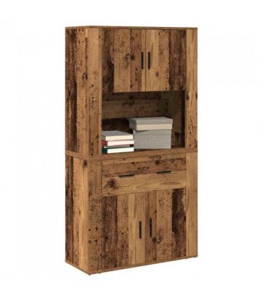 vidaXL Highboard with Drawer Old wood 80 x 33 x 150 cm Engineered wood