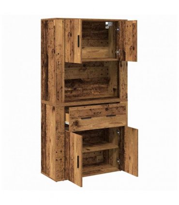 vidaXL Highboard with Drawer Old wood 80 x 33 x 150 cm Engineered wood