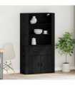 vidaXL Highboard Black Oak 80 x 33 x 150 cm Engineered Wood — V0671964122