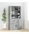 vidaXL Highboard Concrete Grey Engineered Wood — V0671964126