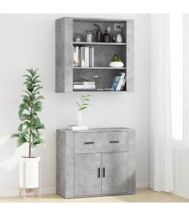 vidaXL Highboard Concrete Grey Engineered Wood — V0671964126
