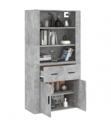 vidaXL Highboard Concrete Grey Engineered Wood — V0671964126