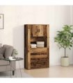 vidaXL Highboard with Drawer Old Wood 80 x 33 x 150 cm Engineered Wood — V0671964135