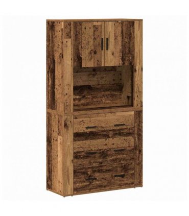 vidaXL Highboard with Drawer Old Wood 80 x 33 x 150 cm Engineered Wood — V0671964135
