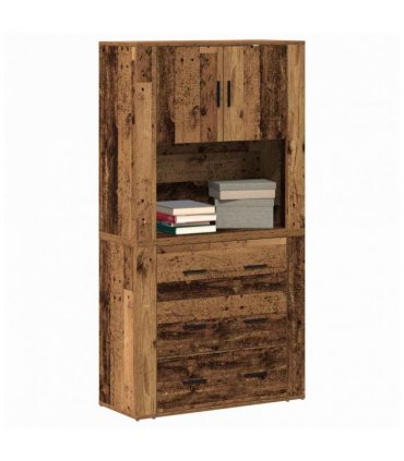 vidaXL Highboard with Drawer Old Wood 80 x 33 x 150 cm Engineered Wood — V0671964135
