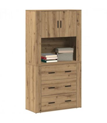 vidaXL Highboard Artisan Oak 80 x 33 x 150 cm Engineered Wood — V0671964136