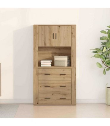 vidaXL Highboard Artisan Oak 80 x 33 x 150 cm Engineered Wood — V0671964136