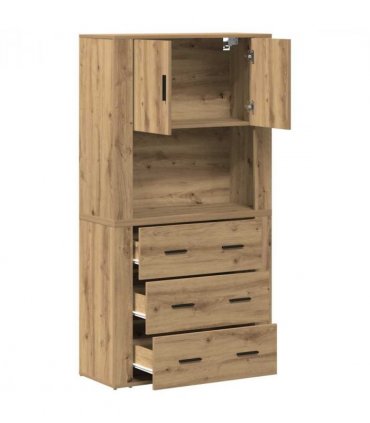 vidaXL Highboard Artisan Oak 80 x 33 x 150 cm Engineered Wood — V0671964136