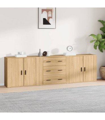 vidaXL Sideboards 3 pcs Sonoma Oak Engineered Wood — V0671964145