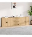 vidaXL Sideboards 3 pcs Sonoma Oak Engineered Wood — V0671964145
