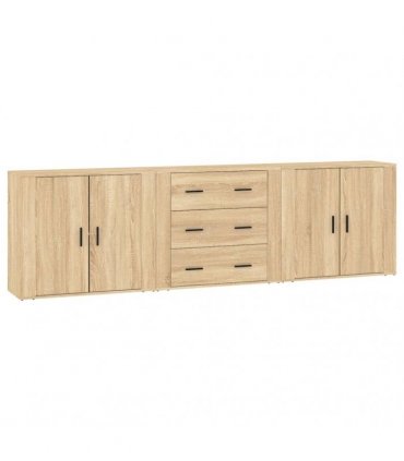vidaXL Sideboards 3 pcs Sonoma Oak Engineered Wood — V0671964145