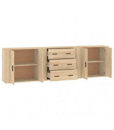 vidaXL Sideboards 3 pcs Sonoma Oak Engineered Wood — V0671964145