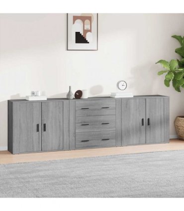 vidaXL Sideboards 3 pcs Grey Sonoma Engineered Wood — V0671964146