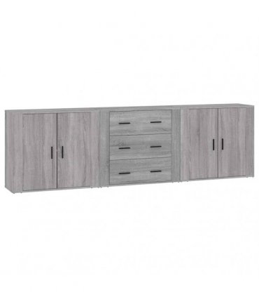 vidaXL Sideboards 3 pcs Grey Sonoma Engineered Wood — V0671964146