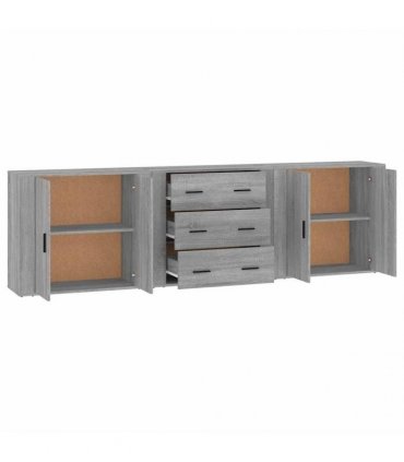 vidaXL Sideboards 3 pcs Grey Sonoma Engineered Wood — V0671964146