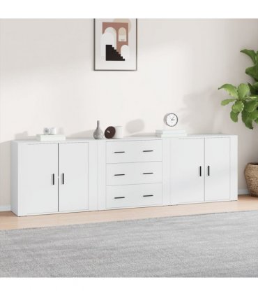 vidaXL Sideboards 3 pcs White Engineered Wood — V0671964147