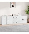 vidaXL Sideboards 3 pcs White Engineered Wood — V0671964147