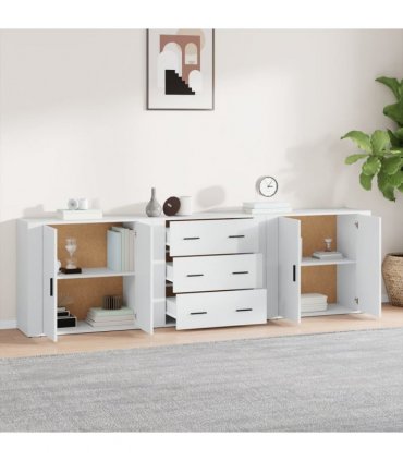 vidaXL Sideboards 3 pcs White Engineered Wood — V0671964147