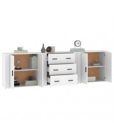 vidaXL Sideboards 3 pcs White Engineered Wood — V0671964147