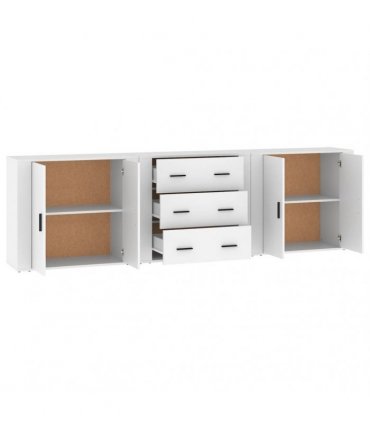 vidaXL Sideboards 3 pcs White Engineered Wood — V0671964147
