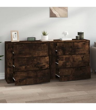 vidaXL Sideboards 2 pcs Smoked Oak Engineered Wood — V0671964148