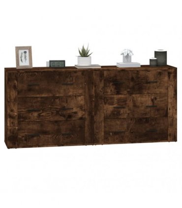 vidaXL Sideboards 2 pcs Smoked Oak Engineered Wood — V0671964148