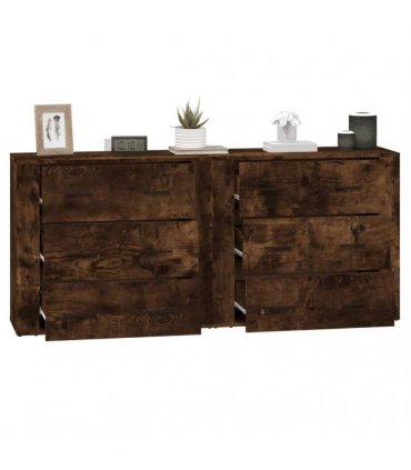 vidaXL Sideboards 2 pcs Smoked Oak Engineered Wood — V0671964148