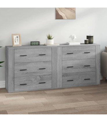 vidaXL Sideboards 2 pcs Grey Sonoma Engineered Wood