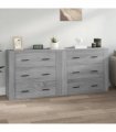 vidaXL Sideboards 2 pcs Grey Sonoma Engineered Wood