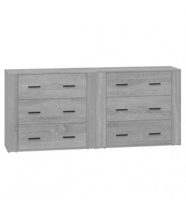 vidaXL Sideboards 2 pcs Grey Sonoma Engineered Wood