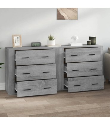vidaXL Sideboards 2 pcs Grey Sonoma Engineered Wood