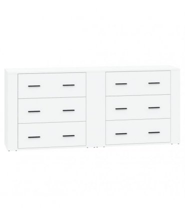 vidaXL Sideboards 2 pcs White Engineered Wood — V0671964151