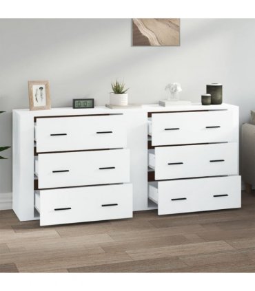 vidaXL Sideboards 2 pcs White Engineered Wood — V0671964151