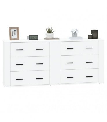 vidaXL Sideboards 2 pcs White Engineered Wood — V0671964151