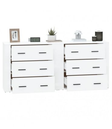 vidaXL Sideboards 2 pcs White Engineered Wood — V0671964151