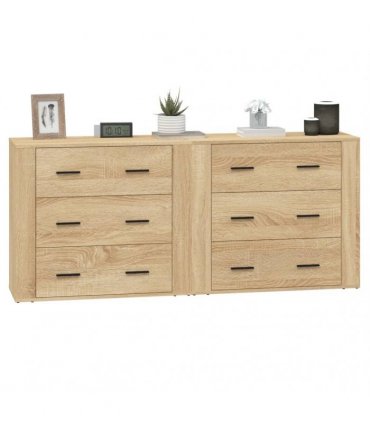 vidaXL Sideboards 2 pcs Sonoma Oak Engineered Wood — V0671964153