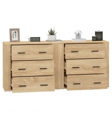 vidaXL Sideboards 2 pcs Sonoma Oak Engineered Wood — V0671964153