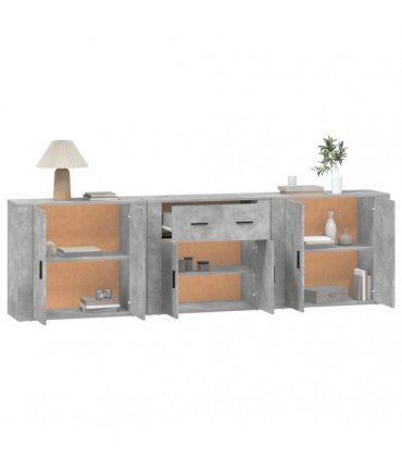 vidaXL Sideboards 3 pcs Concrete Grey Engineered Wood — V0671964154