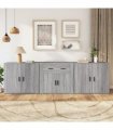 vidaXL Sideboards 3 pcs Grey Sonoma Engineered Wood — V0671964156