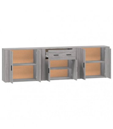 vidaXL Sideboards 3 pcs Grey Sonoma Engineered Wood — V0671964156