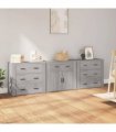 vidaXL Sideboards 3 pcs Grey Sonoma Engineered Wood — V0671964158