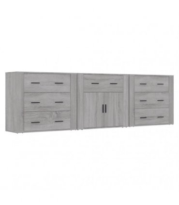 vidaXL Sideboards 3 pcs Grey Sonoma Engineered Wood — V0671964158