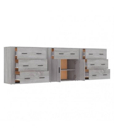 vidaXL Sideboards 3 pcs Grey Sonoma Engineered Wood — V0671964158