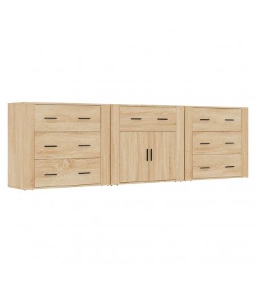 vidaXL Sideboard | Set of 3 | Sonoma Oak | Engineered Wood | Medium | Sideboard