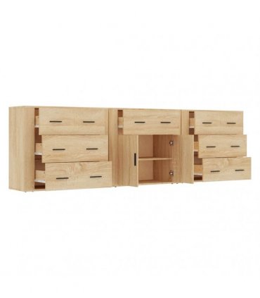 vidaXL Sideboard | Set of 3 | Sonoma Oak | Engineered Wood | Medium | Sideboard
