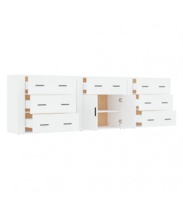vidaXL Sideboards 3 pcs White Engineered Wood — V0671964161