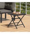 vidaXL Folding Garden Table Anthracite 38x38x38 cm Steel Mesh — Size: 38 x 38 x 38 cm