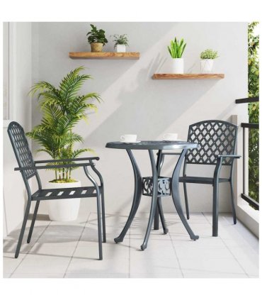vidaXL Garden Chair 2 pcs Anthracite 56 x 65 x 89 cm Steel