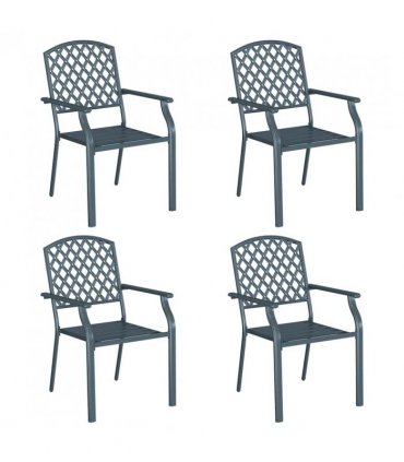 vidaXL Garden Chair 4 pcs Anthracite 56 x 65 x 89 cm Steel