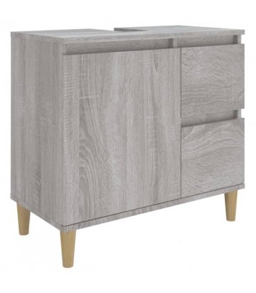 vidaXL 3 Piece Bathroom Cabinet Set Grey Sonoma Engineered Wood
